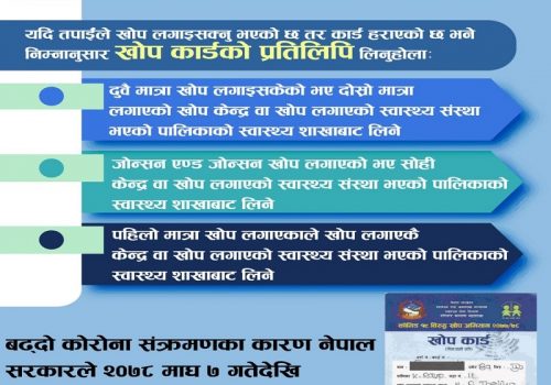 खोप कार्ड हराएमा के गर्ने ?