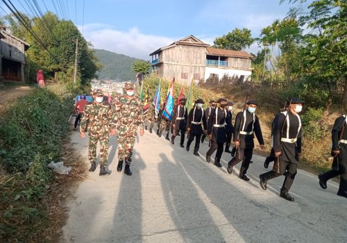 चौदण्डीगढी दरबार क्षेत्रमा नेपाली सेनाको २० किलोमिटर एकीकरण पदयात्रा