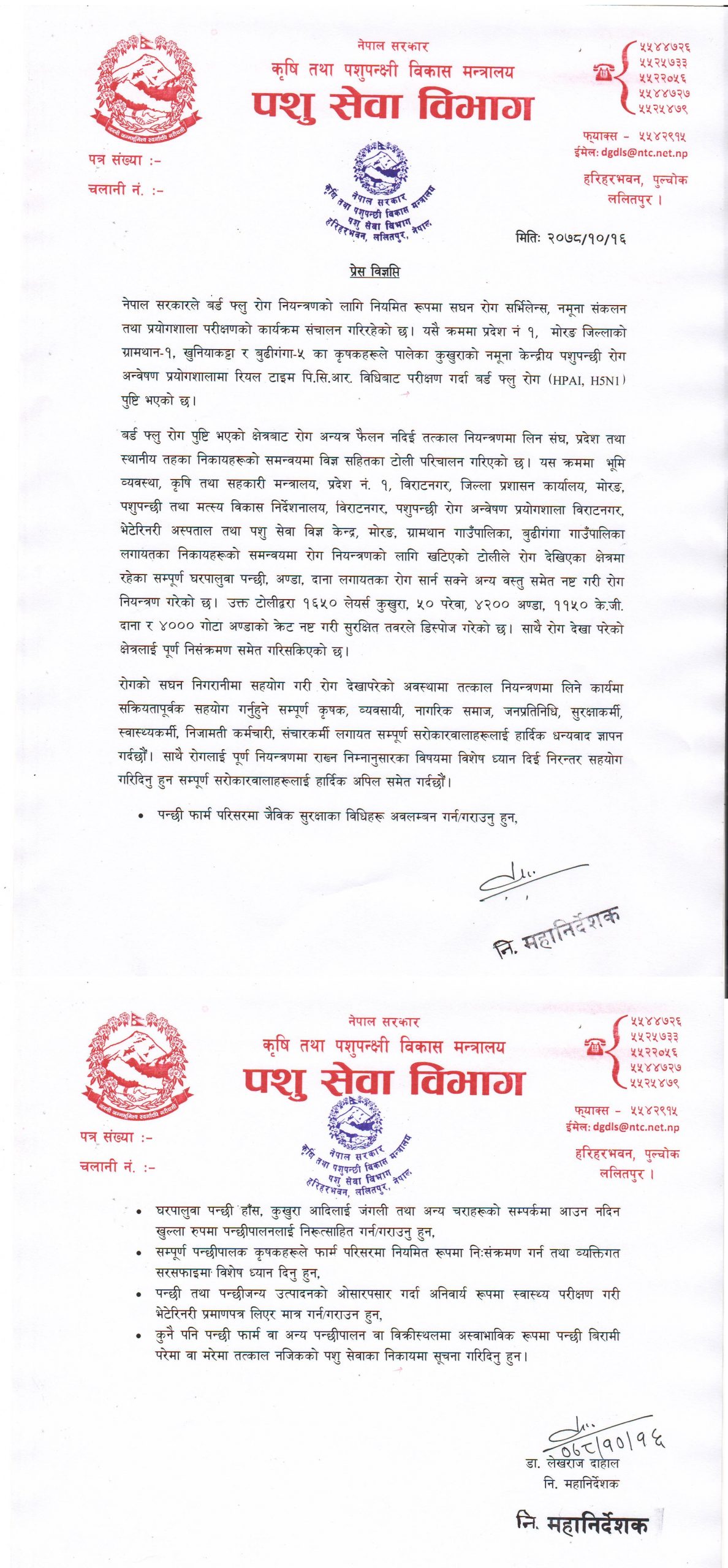नेपालमा फेरि बर्डफ्लू, माेरङमा कुखुरा नष्ट