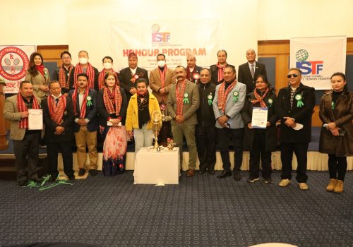 खेलकुदमन्त्रीसहित एक दर्जन व्यक्तित्वलाई अन्तर्राष्ट्रिय सफ्ट टेनिसको सम्मान