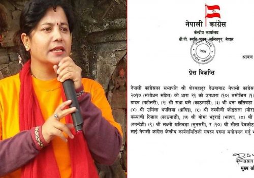 धादिङकी थपलियासहित १० जना कांग्रेसको केन्द्रिय सदस्यमा मनोनित