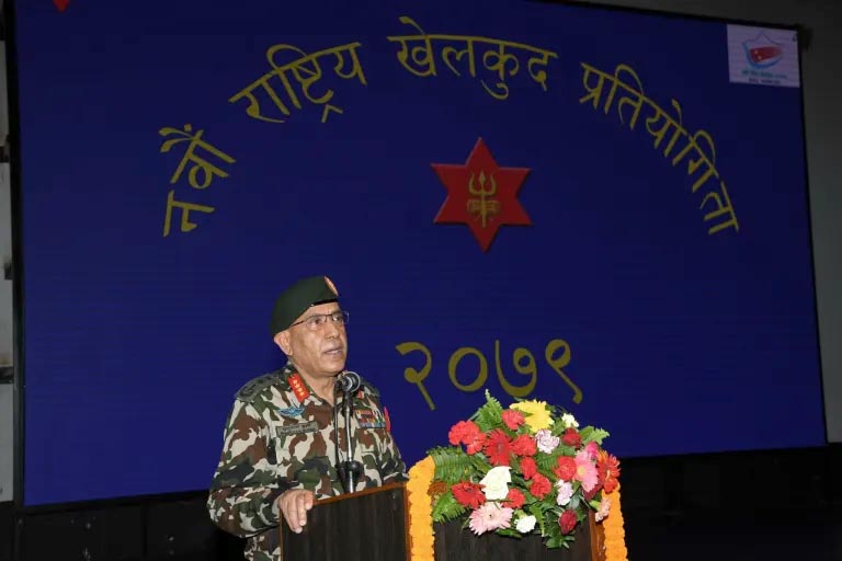 खेलमा अनुशासित रुपमा प्रस्तुत हुन प्रधानसेनापतिको निर्देशन