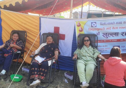 त्रिपुरासुन्दरी माई मेलाको अवसरमा ३५ जनाले गरे रक्तदान