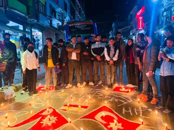 टर्की र सिरियामा गएको भूकम्पबाट ज्यान गुमाउनेको सम्झनामा धादिङमा दीप प्रज्वलन