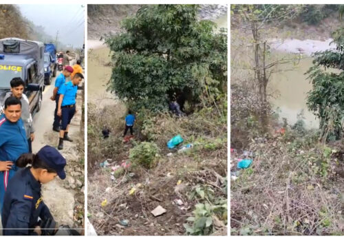 मुग्लीन नजिकै त्रिशुलीमा ट्याक्सी खस्यो, सवार ५ जनाकै मृत्यू